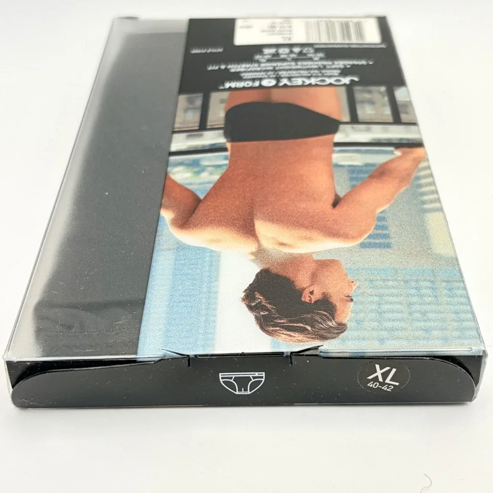 Vintage 2003 Jockey Form Mens Microfiber Bikini Briefs‎ Black XL Deadstock